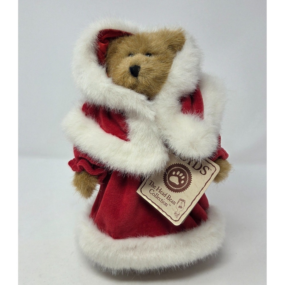 Boyds Bears Head Bean Collection "Bailey" 8" Plush Doll Christmas Outfit w/ Tags